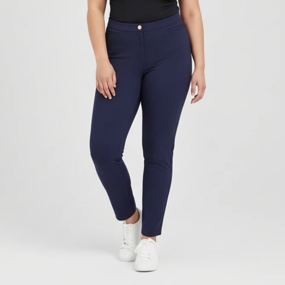 Talbots Petites Women’s Navy Ankle Cropped Pants – 10P (Cotton/Nylon/Spandex)